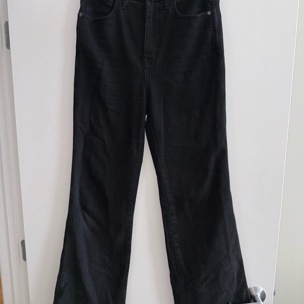 Madewell Black Flare Wide Leg Jeans (Stretch denim)